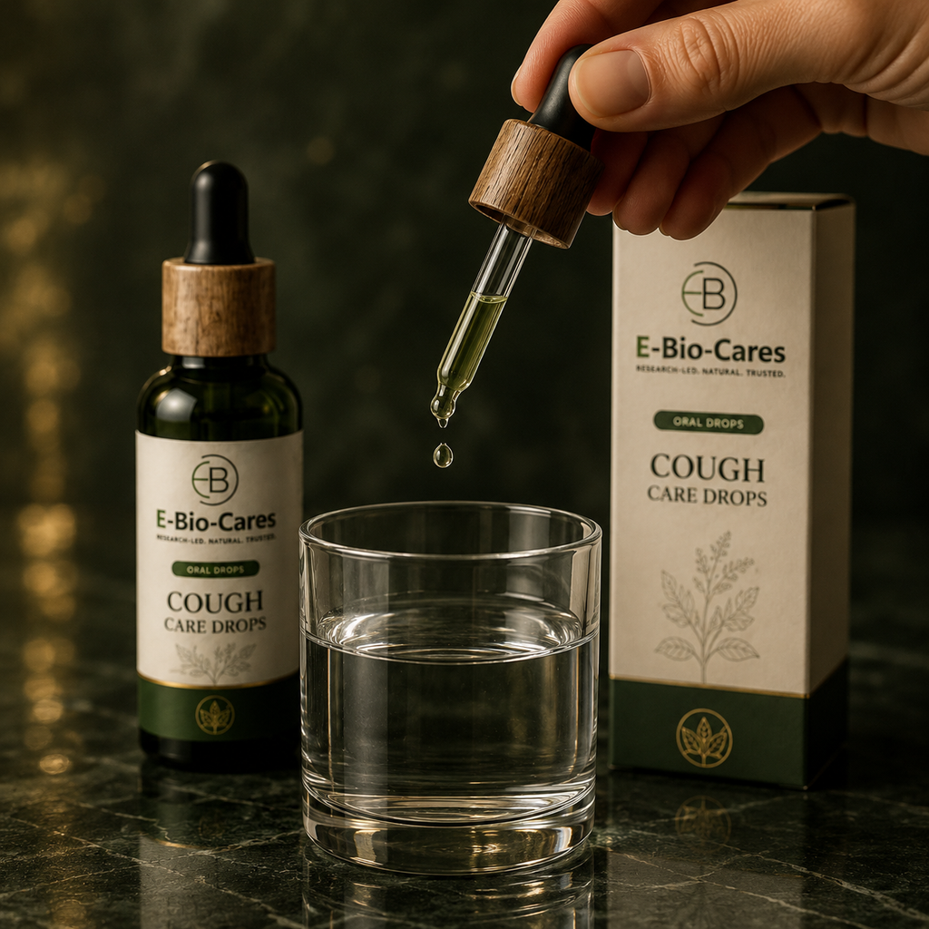 Bio Cough Drop dropper above water