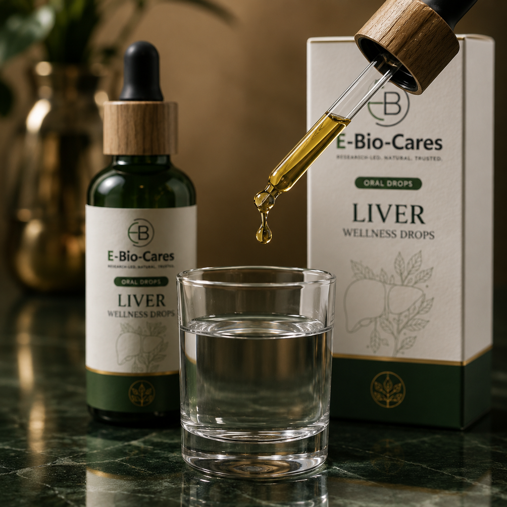Bio Liv Drop dropper above water