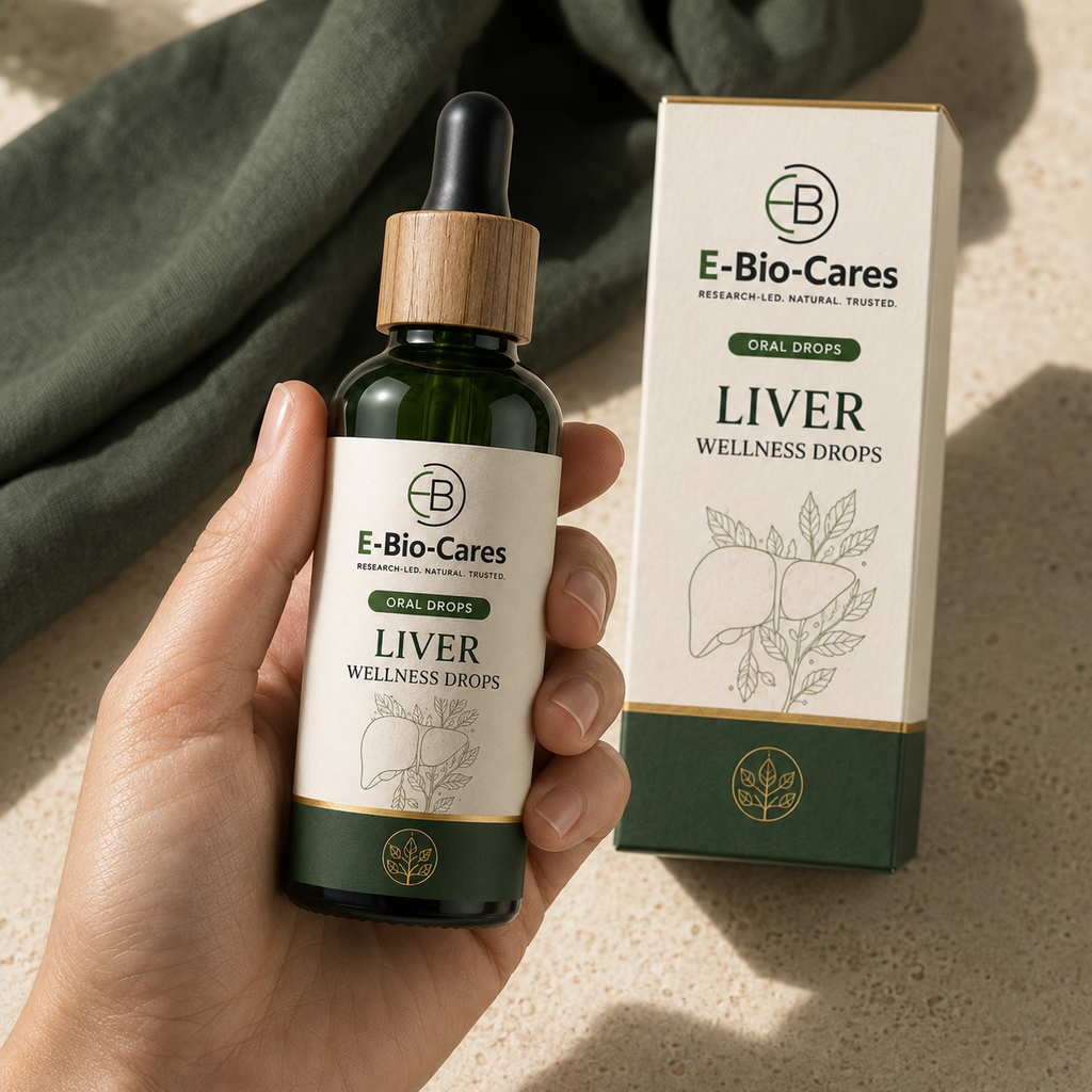 Bio Liv Drop bottle held in hand