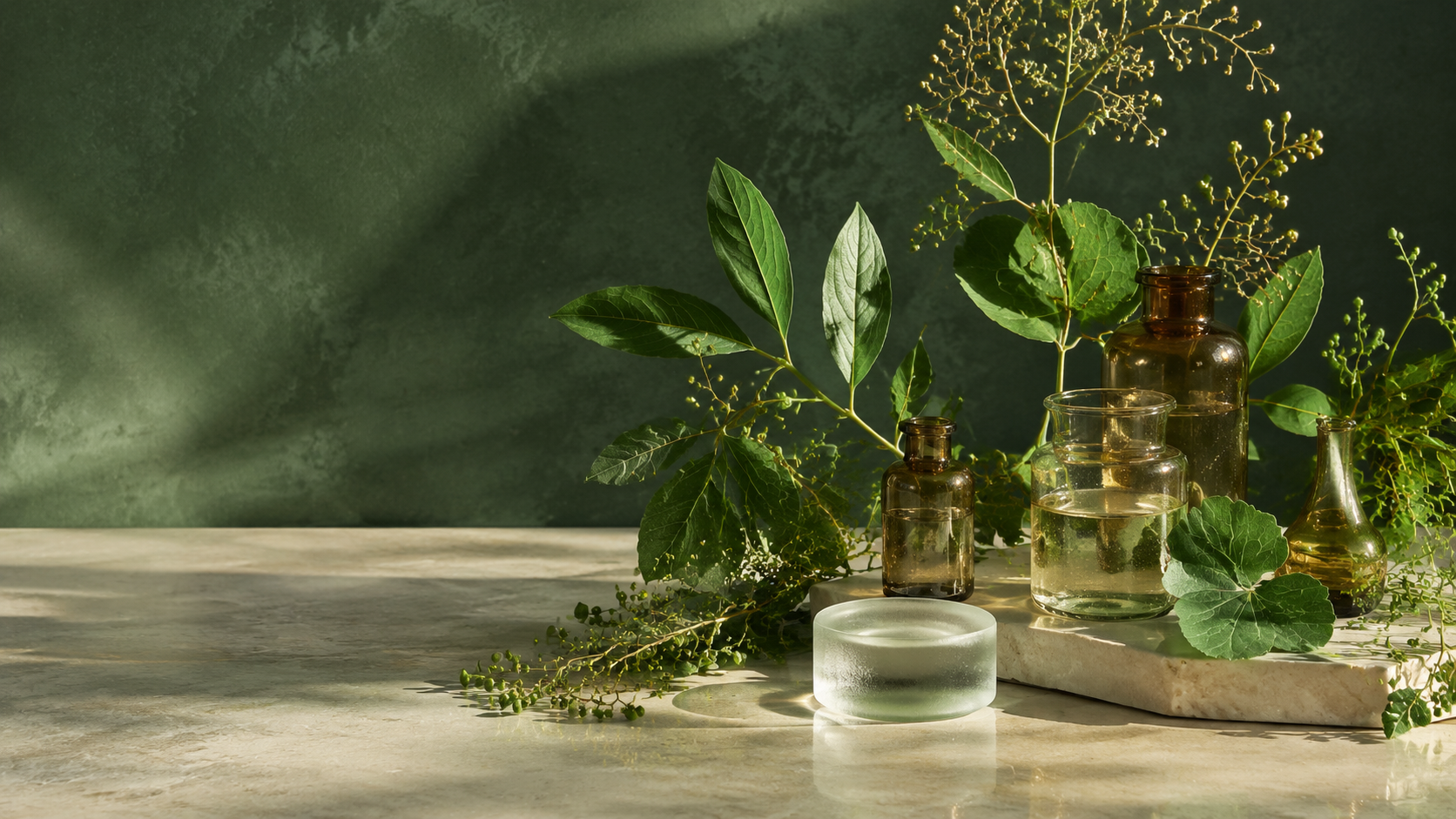 Botanical materials and natural E-Bio Cares care environment